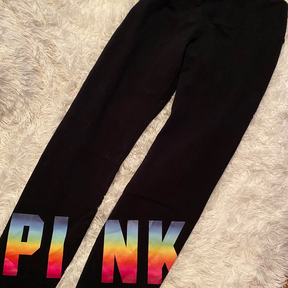 Black & Rainbow PINK leggings